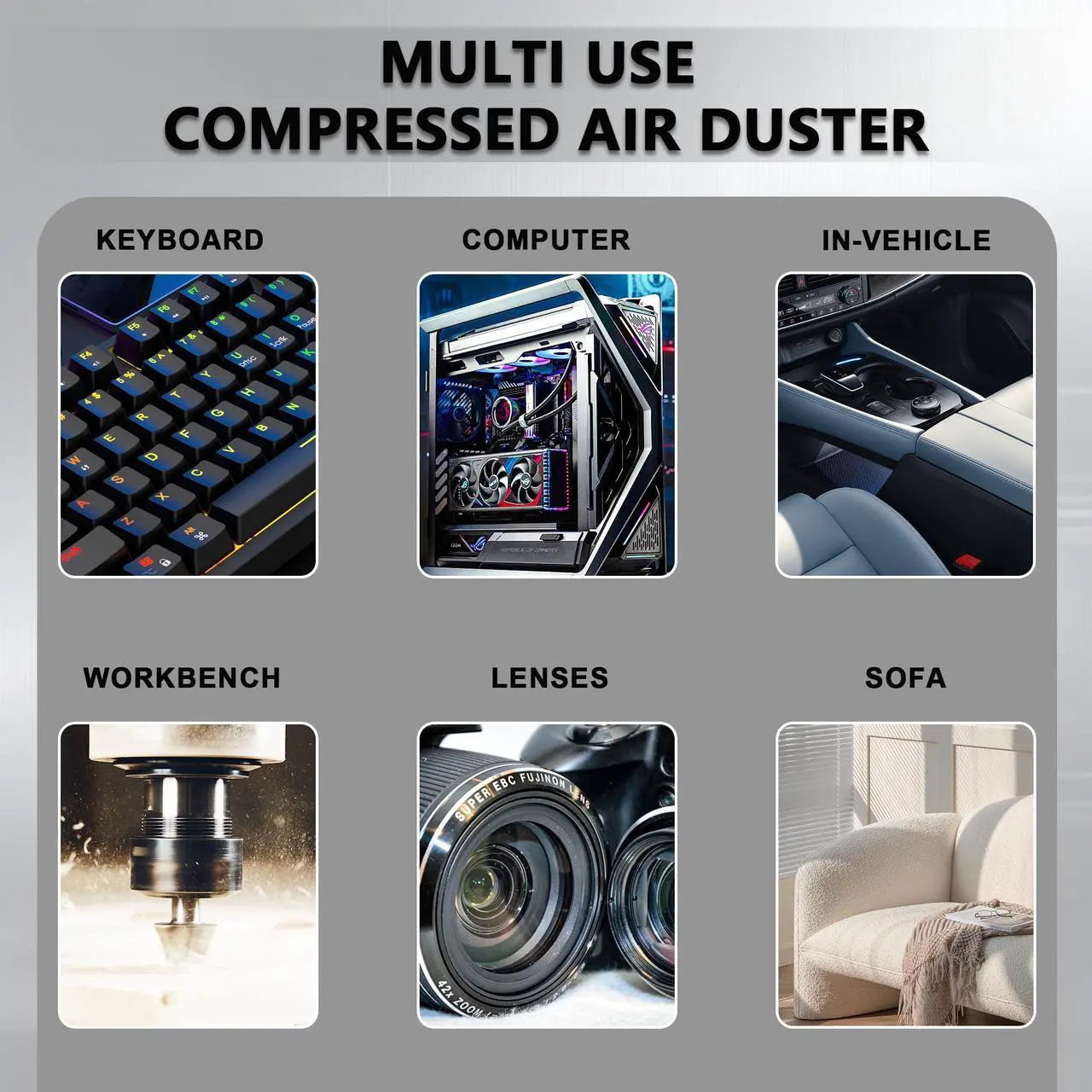 Alt view image 5 of 5 - SDFM Electric Air Duster - 130000RPM Compressed Air Duster,3 Gear Adjustable Jet Dry Blower can Reusable Can for Computer Keyboard,Outdoors,Car,Home.... (Black)