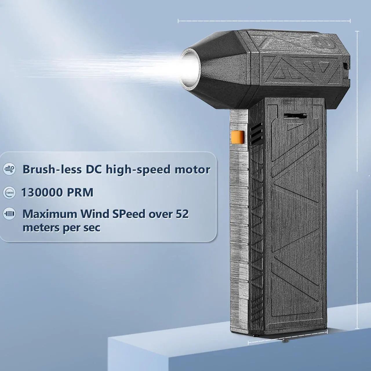 Alt view image 5 of 5 - Jet Dry Blower, 130000RPM Cordless Mini Jet Dry Blower, Stepless Wind Speed Adjustments, Handheld Electric Air Duster for Computer Keyboard Car Cleaning Charcoal Burning
