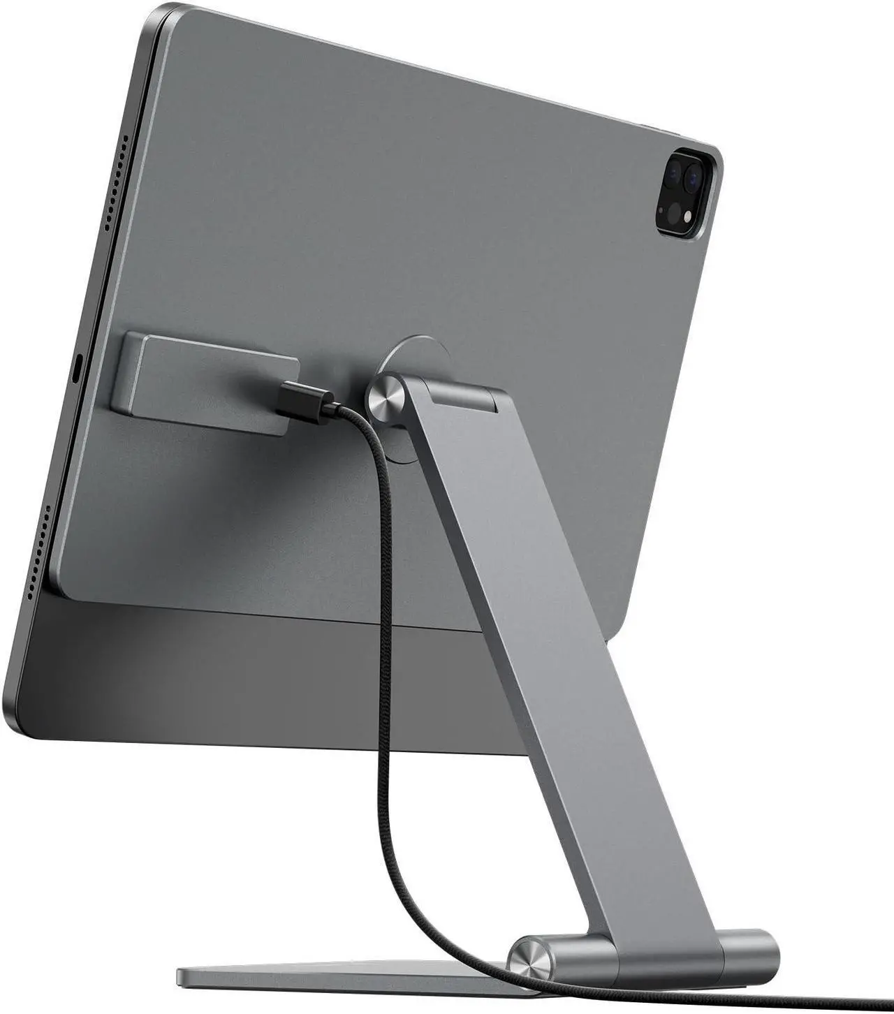 Alt view image 2 of 5 - KU XIU Magnetic Wireless Charging Stand for iPad Air 13" M2 Only/iPad Pro 12.9", Aluminum Alloy Foldable Tablet Holder Mount, Adjustable iPad Desk Stand for iPad Pro 12.9 6th/5th/4th/3rd