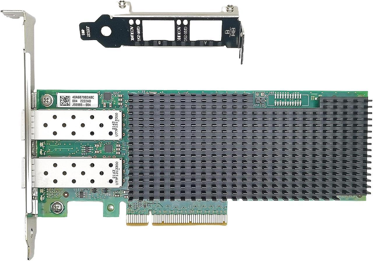 Alt view image 2 of 3 - 10/25Gb Dual Converged Network Card (NIC), 25gigabit Ethernet Interface Adapter 2 x SFP28 Port,PCIe 3.0 x 8 Compatible with Intel XXV710-DA2 Support Windows/Windows Server/Linux/Freebsd