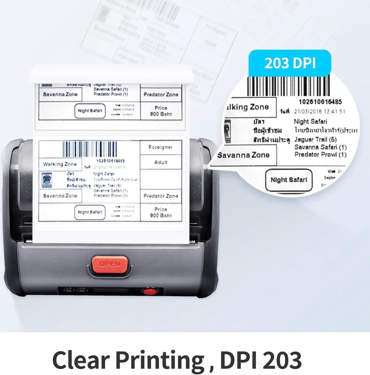 Alt view image 4 of 5 - UROVO Thermal Rollo Bluetooth 4x6 Shipping Label Printer for Small Business, Wireless, Handheld, Weatherproof, Compatible with USPS, Shopify,