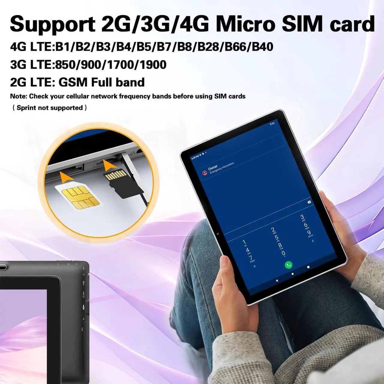 Alt view image 2 of 5 - SZTPSLS Windows Tablet 4G LTE,Windows 11 Unlocked Tablet with SIM Card Slot, 128GB ROM+6GB RAM, 10 Inch Tablets Window 5MP+2MP Camera 5G WiFi GPS/BT/6000mAh/1280 * 800 IPS Screen/Cellular Tablet