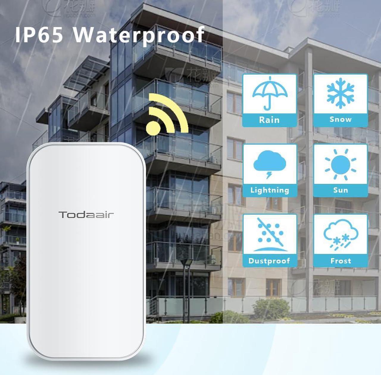 Alt view image 3 of 5 - 2025 Outdoor WiFi Extender,WiFi Booster | AI Watchdog | Repeater&AP Mode|IP65 Weatherproof | Up to 1200Mbps Dual Band WiFi Repeater | Covers Up to Least 3440 Sq. ft and 30 Devices