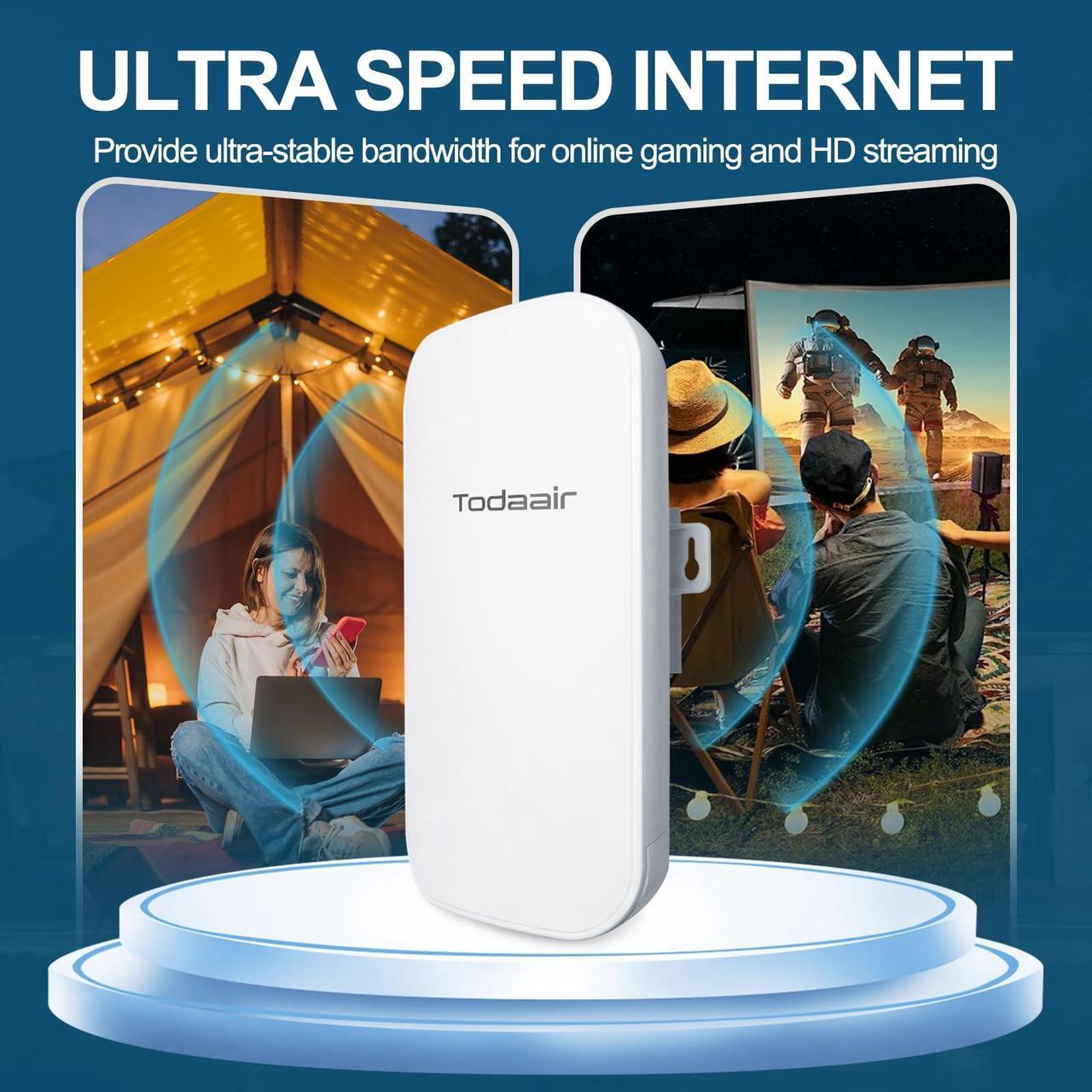 Alt view image 2 of 5 - 2025 Outdoor WiFi Extender,WiFi Booster | AI Watchdog | Repeater&AP Mode|IP65 Weatherproof | Up to 1200Mbps Dual Band WiFi Repeater | Covers Up to Least 3440 Sq. ft and 30 Devices