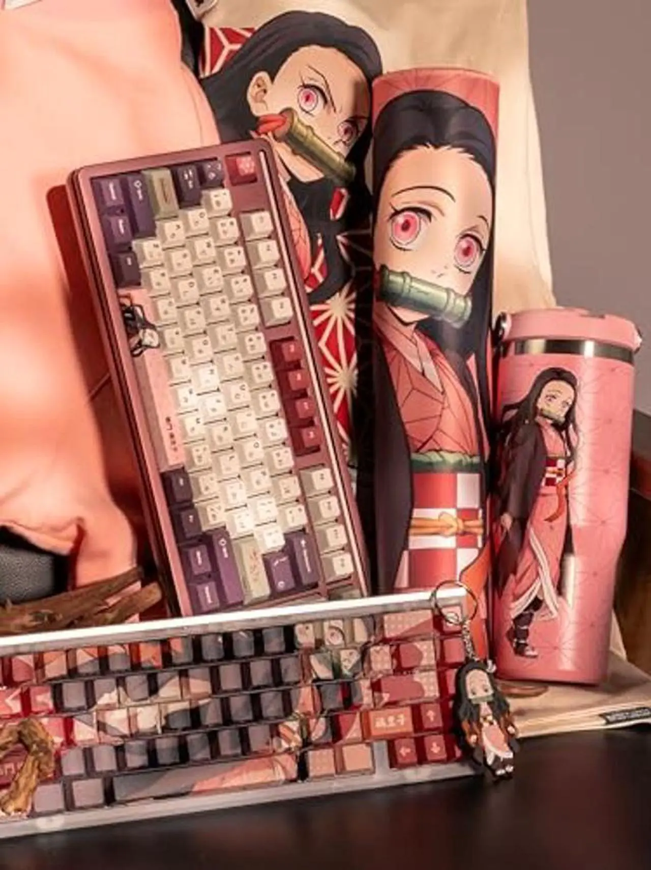 Alt view image 3 of 5 - Demon Slayer Kimetsu No Yaiba Nezuko Gaming Mouse Pad, Computer Mouse Mat, Flat Stitched Edge, Non-Slip Rubber Base, Gamers & Office Use - Officially Licensed