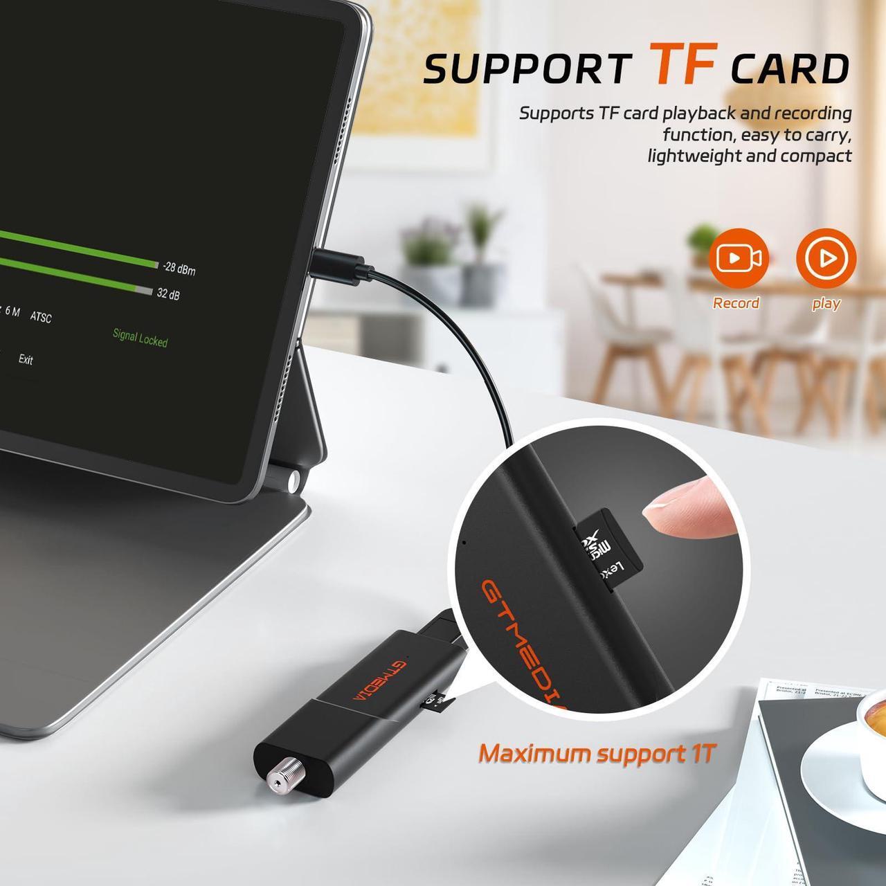 Alt view image 3 of 5 - USB TV Tuner Next-Gen ATSC 3.0 / ATSC 1.0 Tuners Stick for Multiple-Android Phone Tablet Car Computer USB 3.0 Digital TV Tuner with DVR Recording Support HDTV Player Android App
