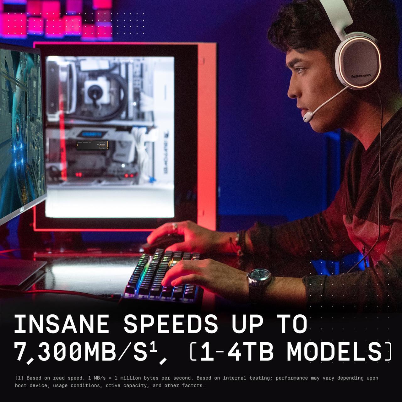 Alt view image 2 of 5 - WD_BLACK 2TB SN850X NVMe Internal Gaming SSD Solid State Drive - Gen4 PCIe, M.2 2280, Up to 7,300 MB/s - WDS200T2X0E