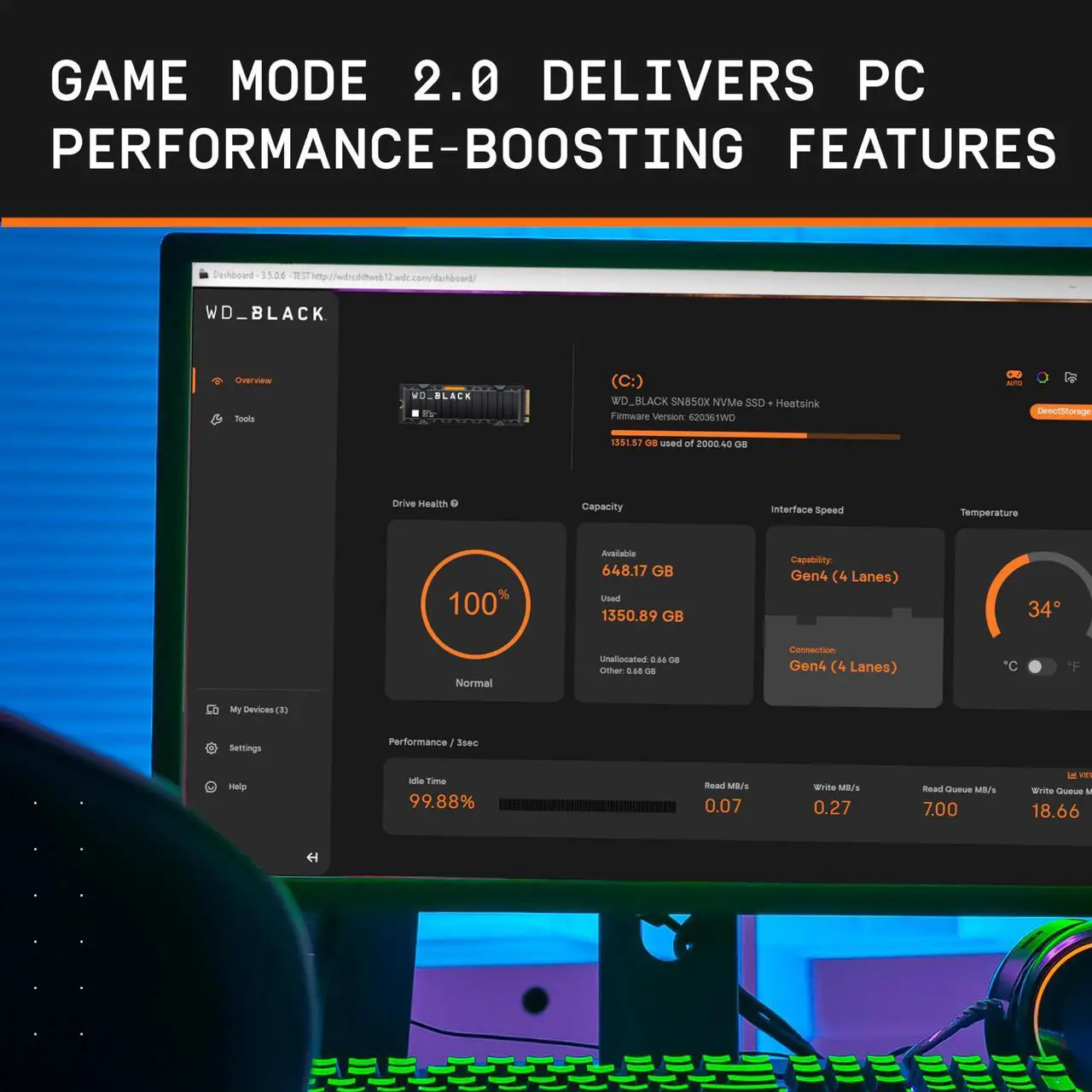 Alt view image 5 of 5 - WD_BLACK 2TB SN850X NVMe Internal Gaming SSD Solid State Drive - Gen4 PCIe, M.2 2280, Up to 7,300 MB/s - WDS200T2X0E