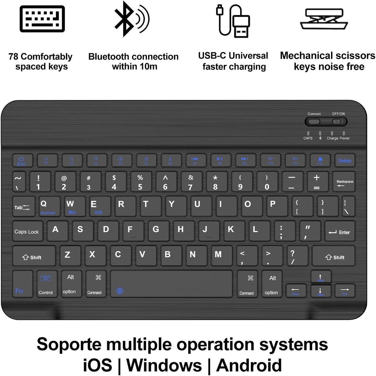 Alt view image 3 of 5 - iPad Pro 11 inch Case 2024 Keyboard - Detachable Keyboard Case for iPad Pro 11'' M4 - Smart Folio Case for iPad 11 Keyboard with Pencil Holder - Auto Wake/Sleep Pro 11-inch Keyboard Case - Black