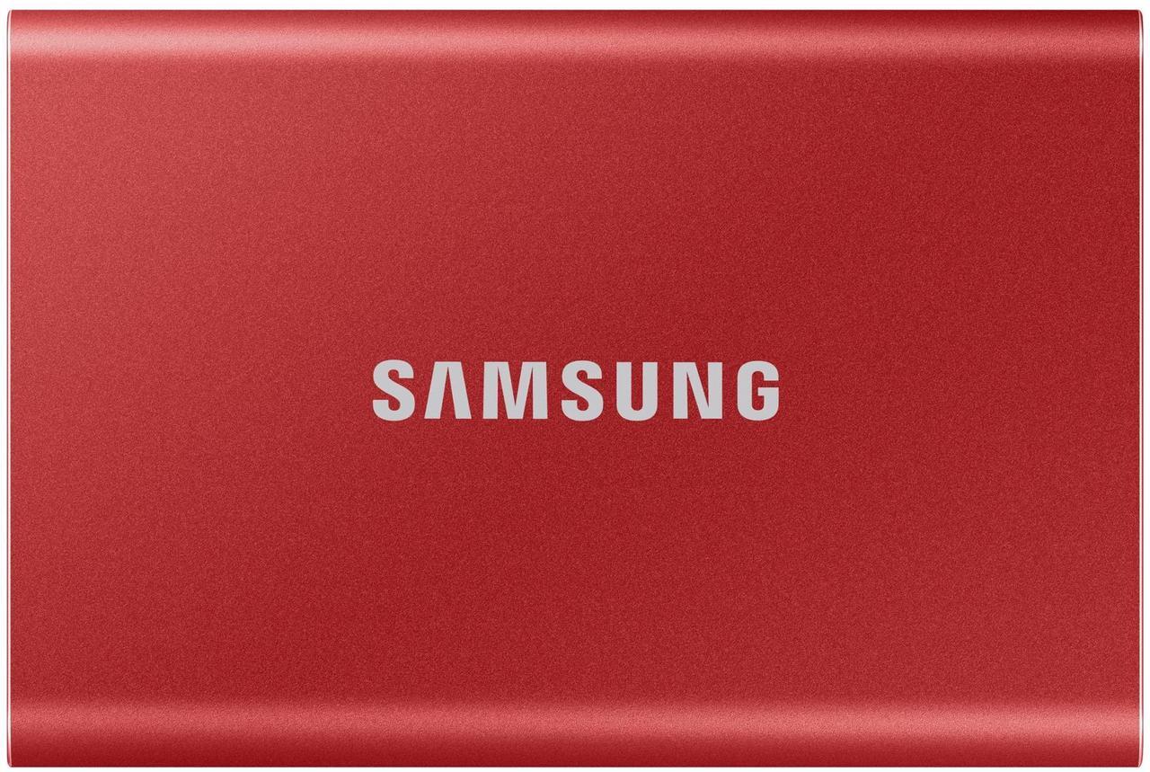 Main image of Samsung 1TB T7 External SSD, Red, MU-PC1T0R/WW, Read/Write Speed up to 1050MB/s, Password Security