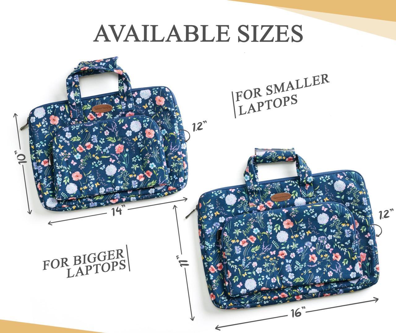 Alt view image 2 of 5 - Maison d'Hermine Laptop Bag with Pocket upto 13.5 inch Stain and water repellent Cotton canvas - Just Florals
