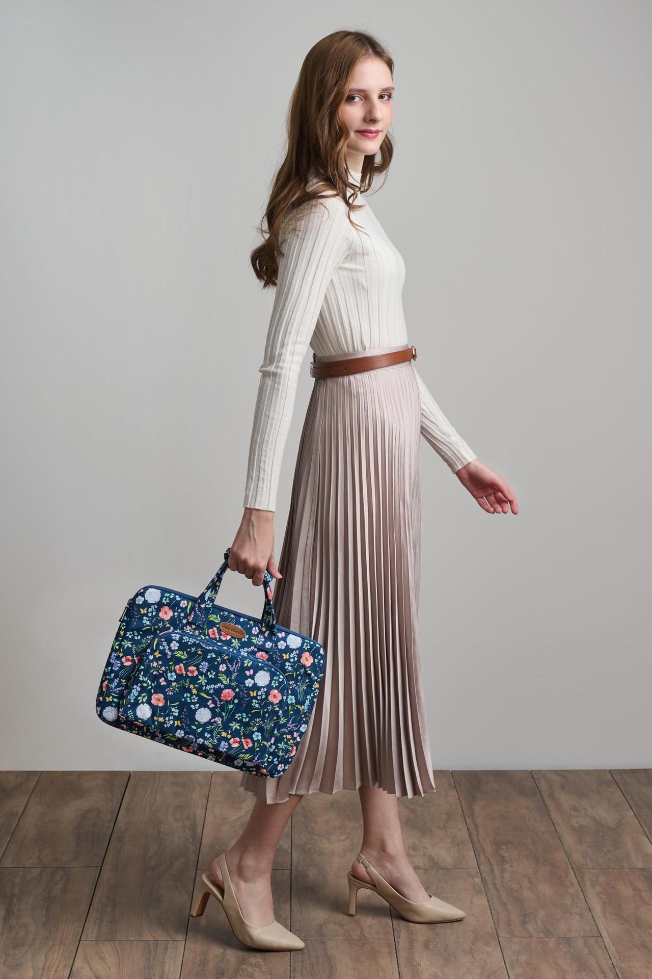 Alt view image 5 of 5 - Maison d'Hermine Laptop Bag with Pocket upto 13.5 inch Stain and water repellent Cotton canvas - Just Florals