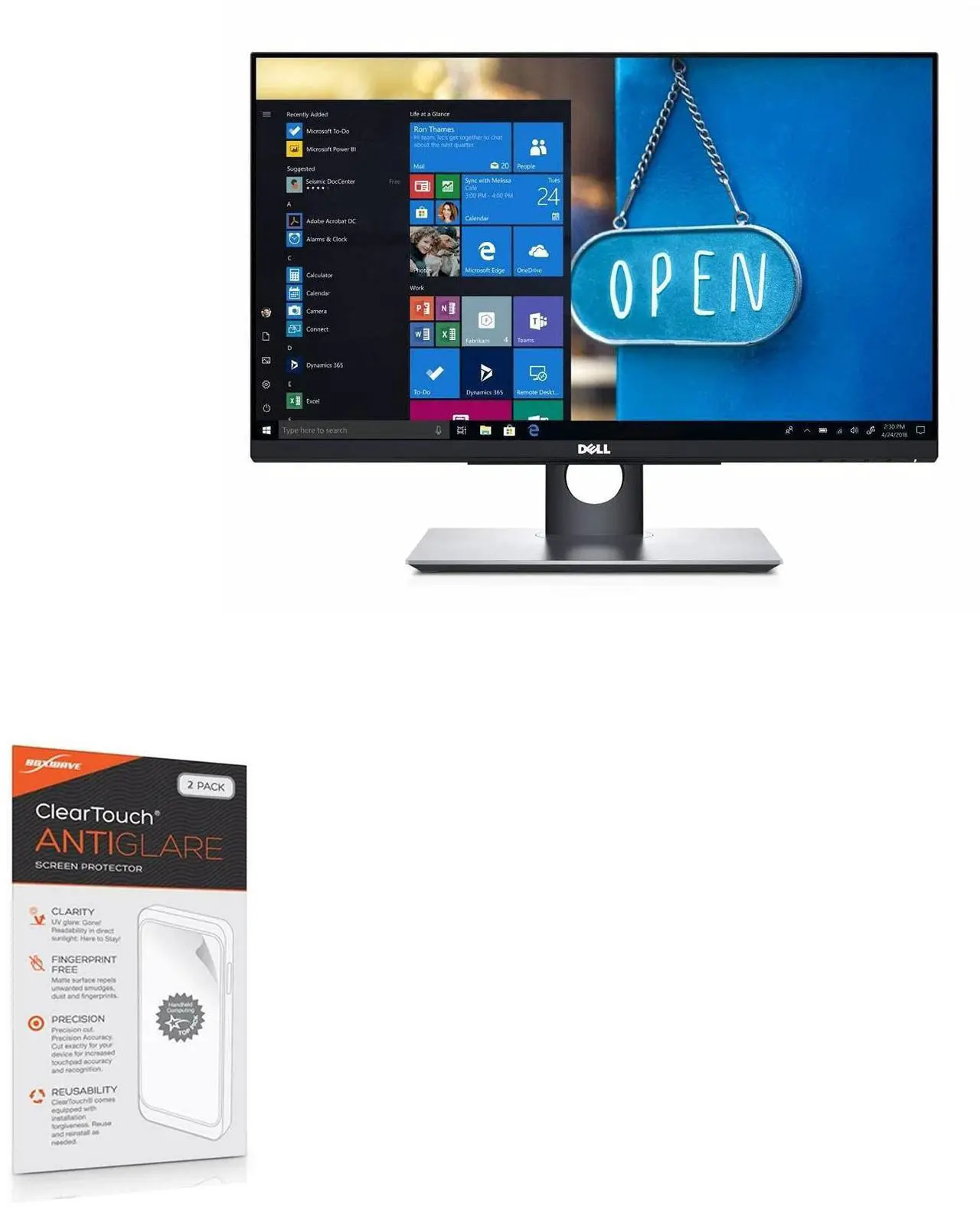 Main image of BoxWave Screen Protector Compatible with Dell P2418HT (23.8") - ClearTouch Anti-Glare (2-Pack), Anti-Fingerprint Matte Film Skin for Dell P2418HT (23.8")