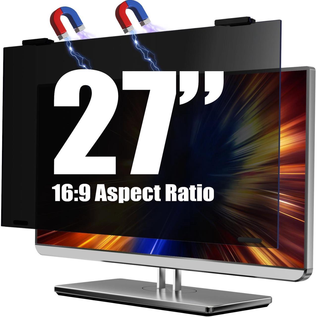 Main image of JEEETINTX Magnetic Computer Privacy Screen Filter 27 Inch for Frameless Monitor Thin Bezel 16:9 Widescreen, Hanging Removable Anti Blue Light Privacy Shield Protector Eye Protection