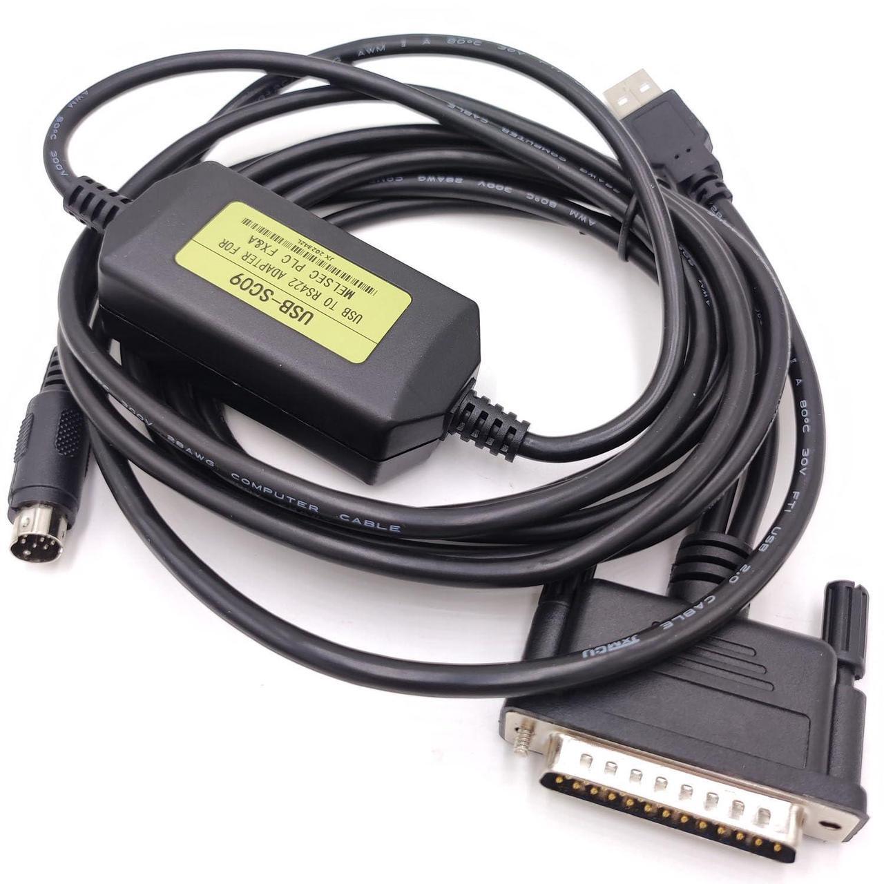 Alt view image 2 of 5 - LITKEQ USB-SC09 USB Programming Cable for Mitsubishi PLC FX and A Series, Compatible with F2/A00/A1S and FX2N/1N/1S