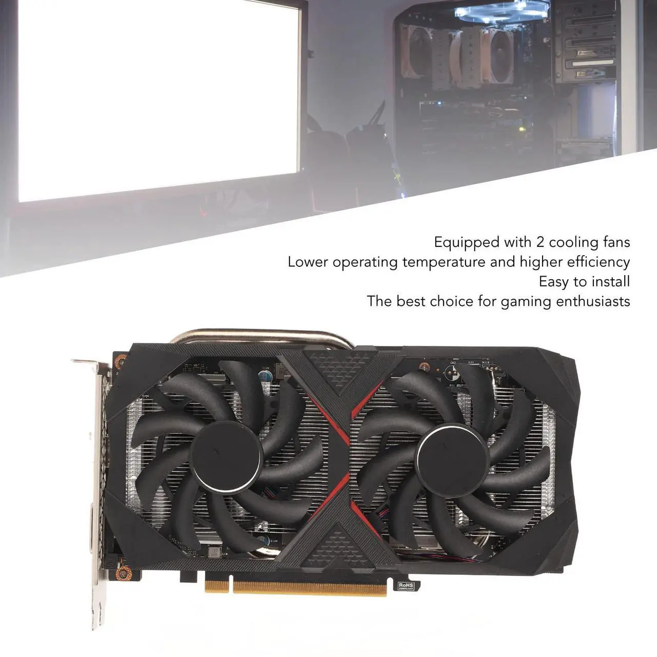 Alt view image 4 of 5 - RTX 2060S Graphics Card, 256Bit 8GB GDDR5 1470/1750MHz PCI Express 3.0 Gaming GPU Graphics Card, HDMI DP DVI with Cooling Fans for Office and PC Gamingq