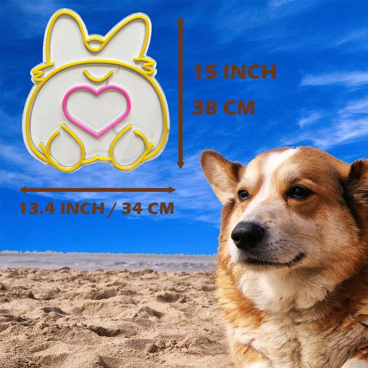 Alt view image 2 of 7 - Corgi LED Neon Sign Super Bright Acrylic Dimmable Dog Led Light Size 15x13.4 in Animal Neon Light for Dog Lovers Window Store Display Beer Bar Nightclub Grand Opening Gift
