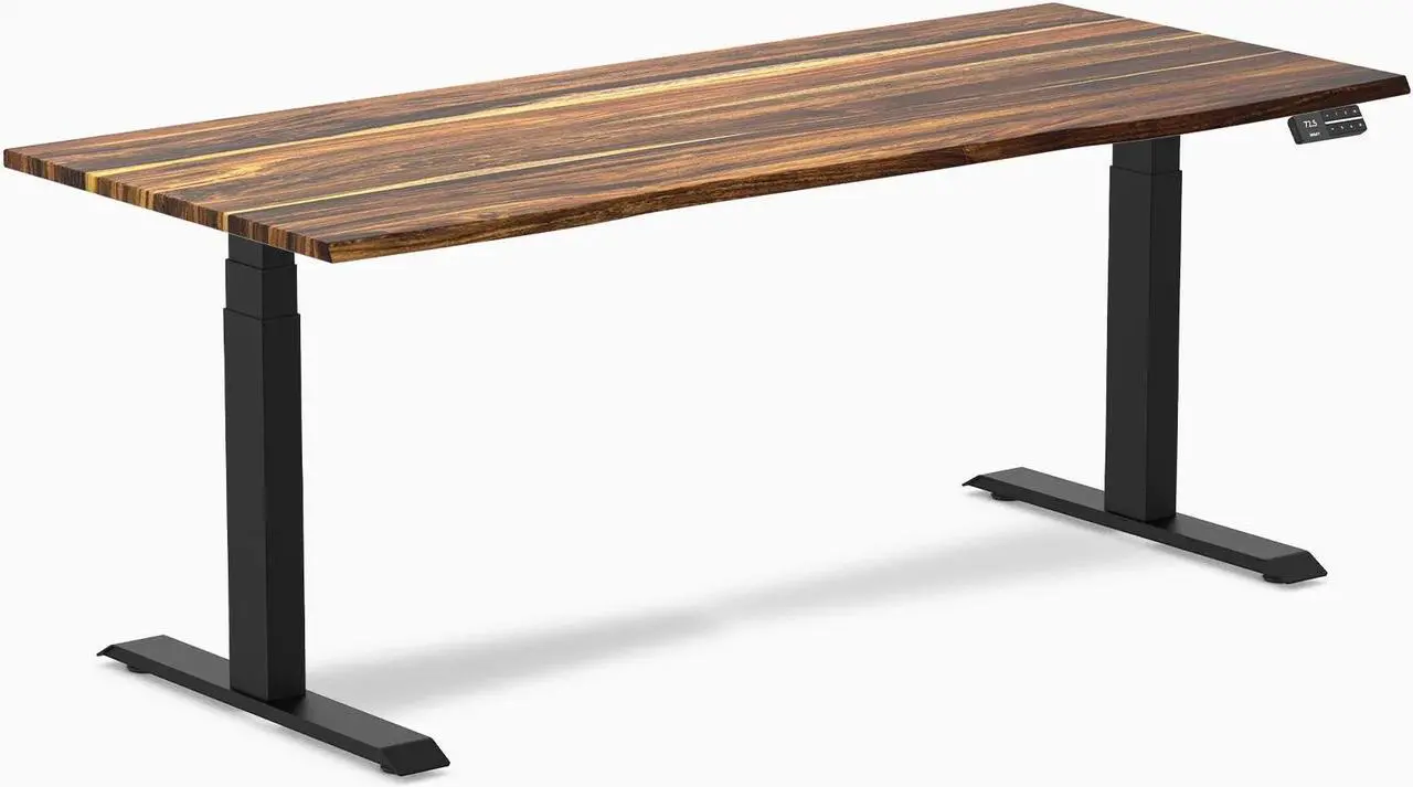 Alt view image 2 of 7 - Desky Dual Hardwood Sit Stand Desk - Walnut / 72 x 30 inches / Space Gray