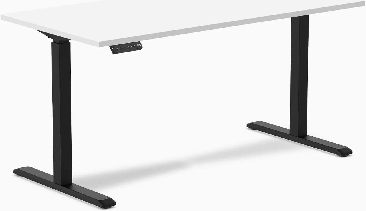 Desky Single Sit Stand Gaming Desk - White / 59.1" x 29.5" / Black