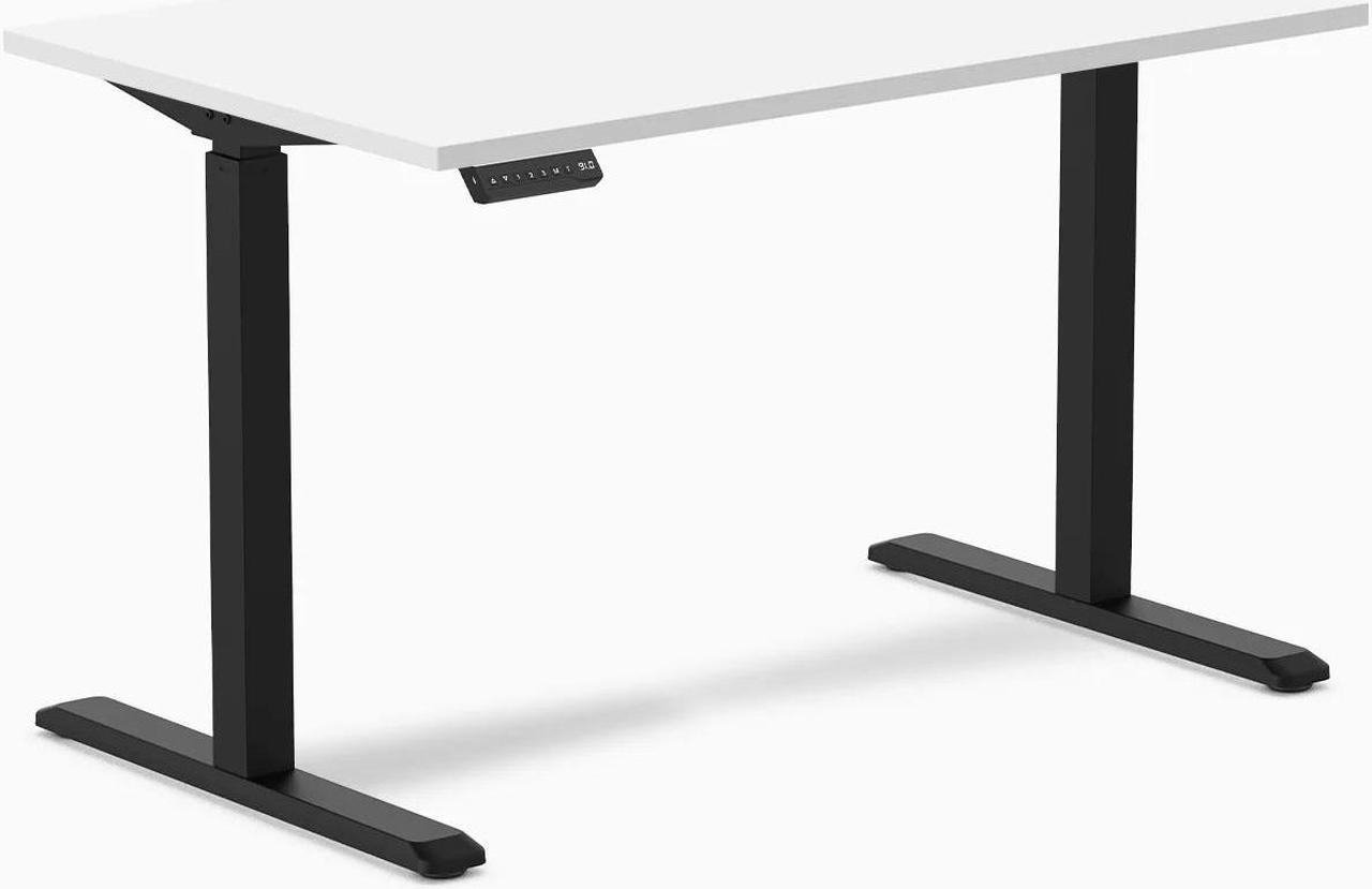 Desky Single Sit Stand Desk - White / 47.2"x29.5" / Black