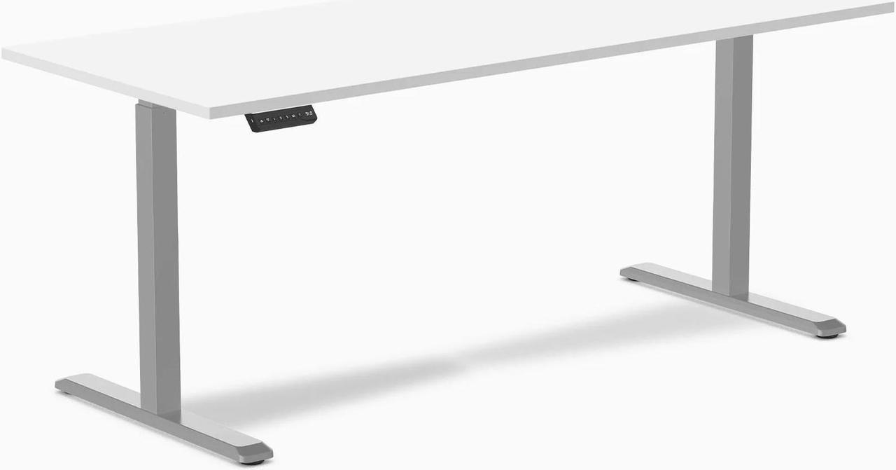 Desky Single Sit Stand Desk - White / 70.9"x29.5" / Gray