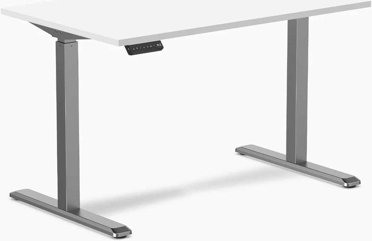 Desky Single Sit Stand Desk - White / 47.2"x29.5" / Space Gray