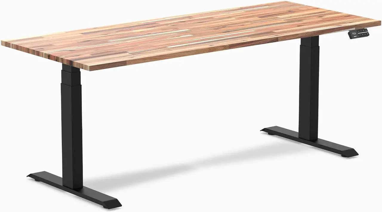 Alt view image 2 of 7 - Desky Dual Softwood Sit Stand Desk - Acacia / 72 x 30 in / Grey