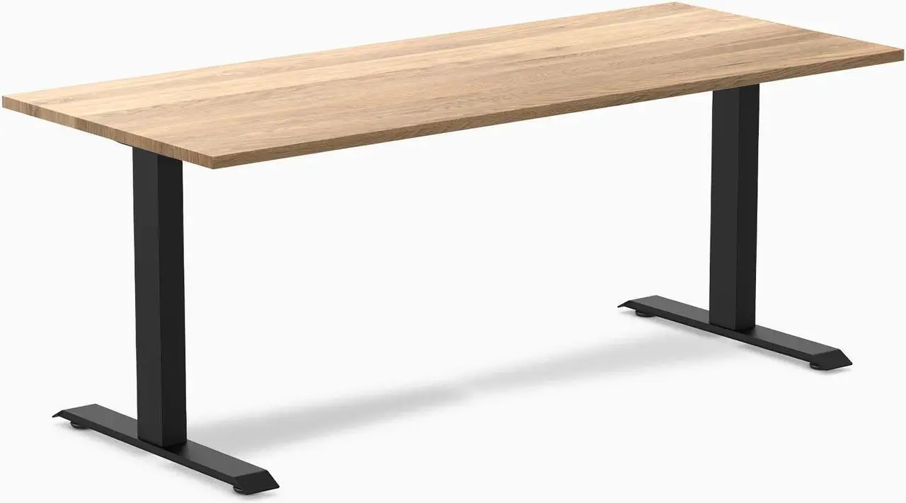 Main image of Desky Zero Hardwood Office Desk - White Oak / 72 x 30 in / Matte Black