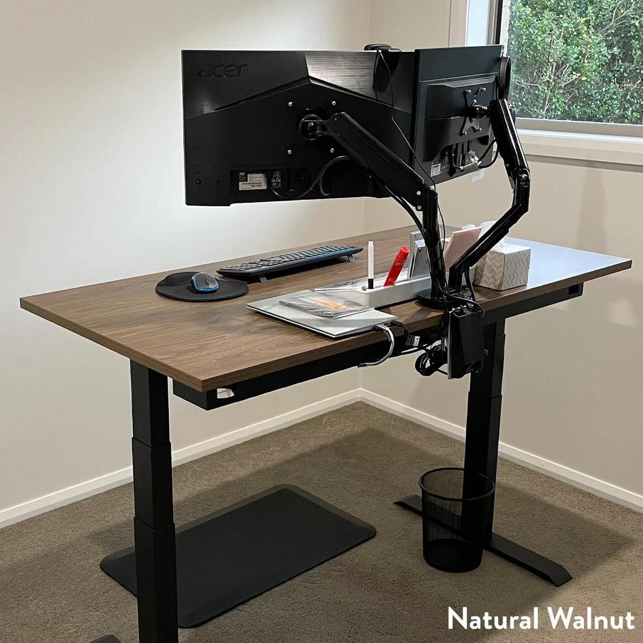 Alt view image 5 of 7 - Desky Dual Laminate Sit Stand Desk - Black / 59.1 x 29.5 in / Grey