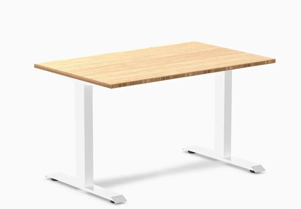 Alt view image 6 of 7 - Desky Zero Bamboo Office Desk - Dark Bamboo / 72 x 30 in / Matte Black