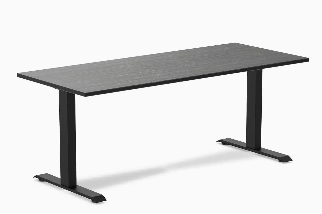 Main image of Desky Zero Bamboo Office Desk - Dark Bamboo / 72 x 30 in / Matte Black
