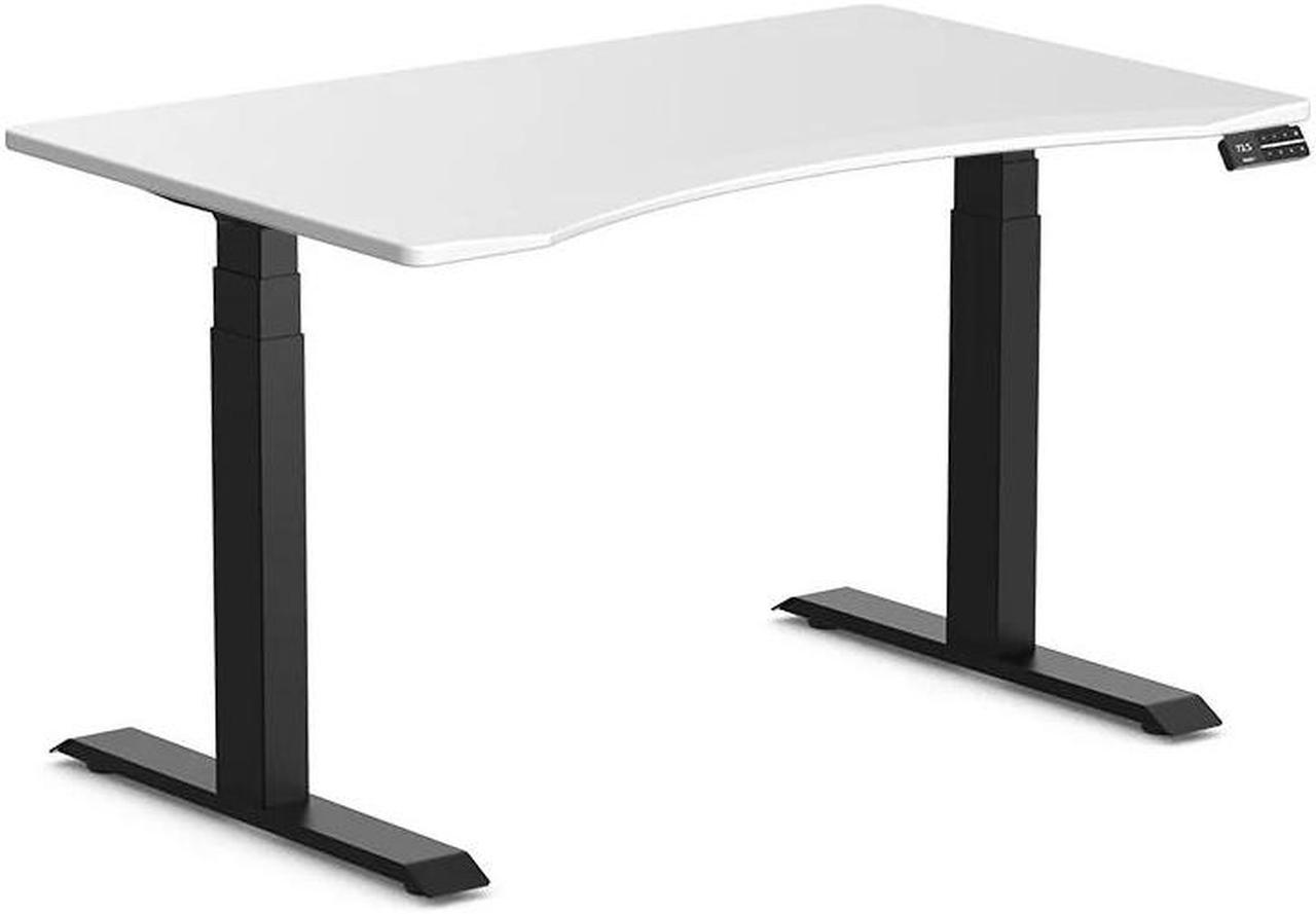 Desky Dual Ergo Edge Sit Stand Desk - White / 47.2 x 29.5 inches / Matte Black