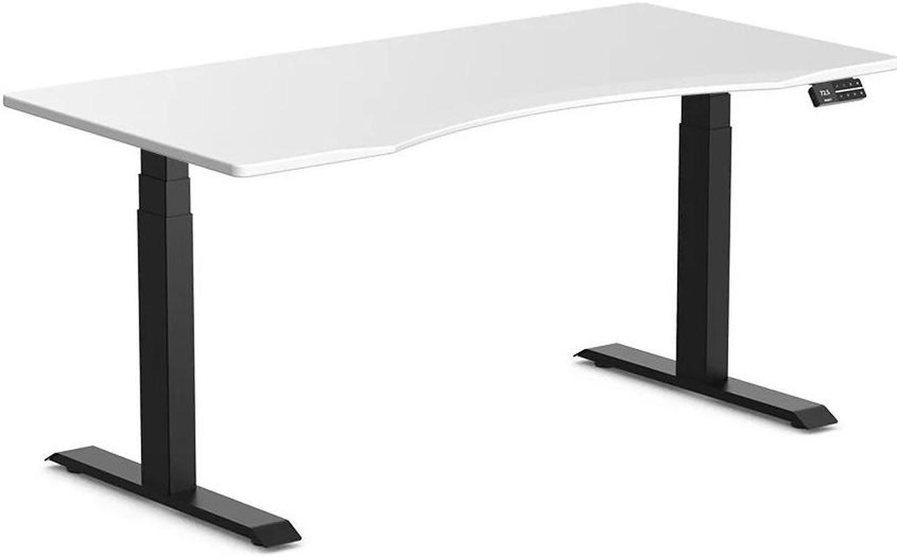 Desky Dual Ergo Edge Sit Stand Desk - White / 59.1 x 29.5 inches / Matte Black