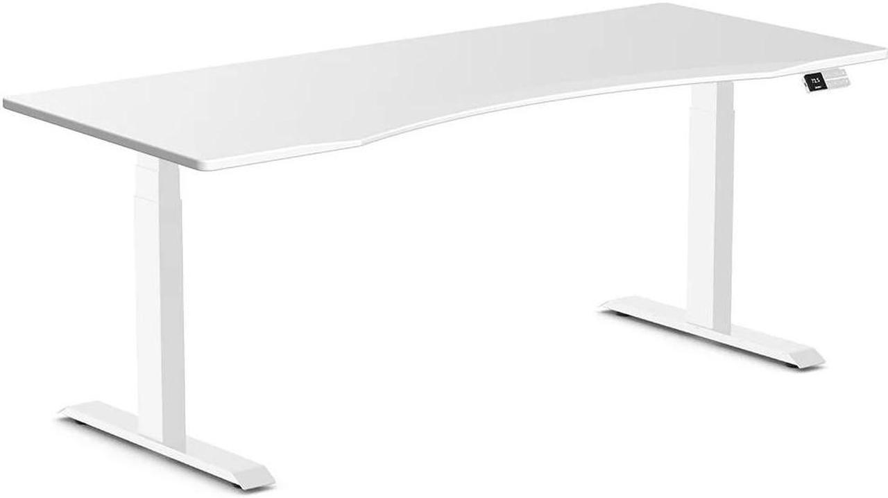 Desky Dual Ergo Edge Sit Stand Desk - White / 70.9 x 29.5 inches / White