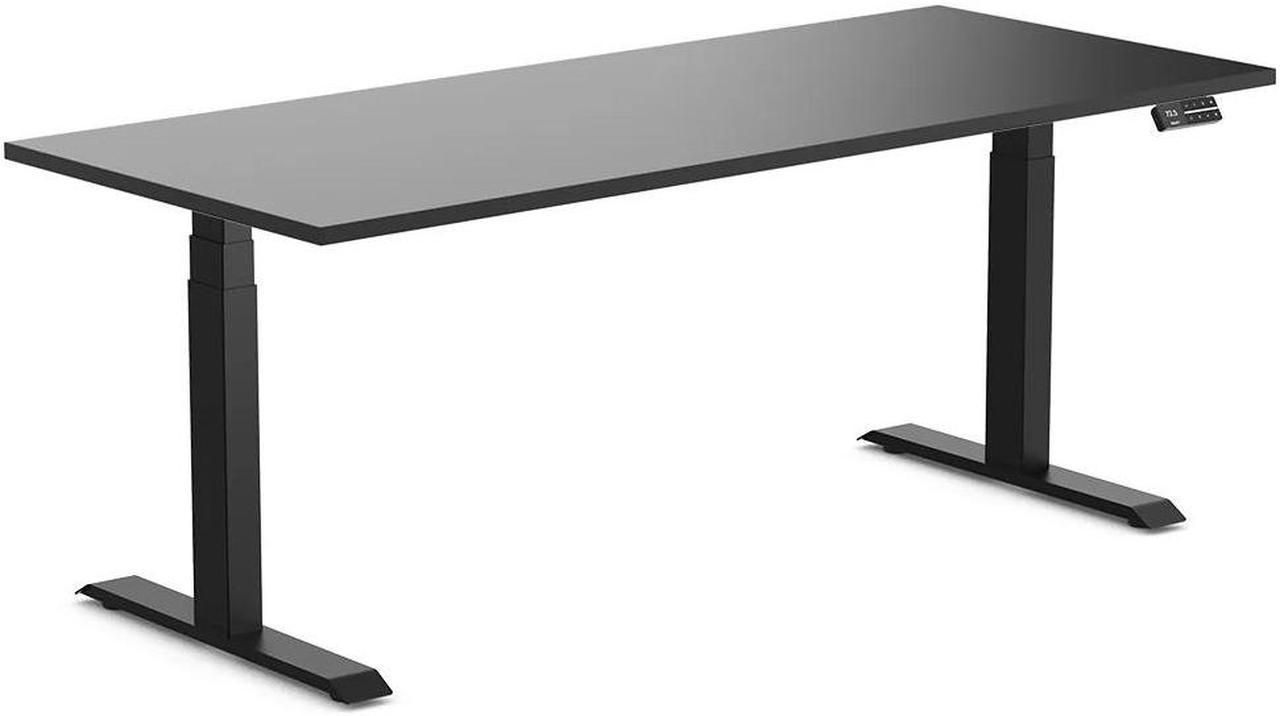 Desky Dual Laminate Sit Stand Desk - Black / 70.9 x 29.5 inches / Matte Black