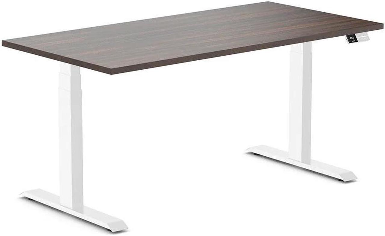 Desky Dual Laminate Sit Stand Desk - Jarrah Legno / 59.1 x 29.5 inches / White