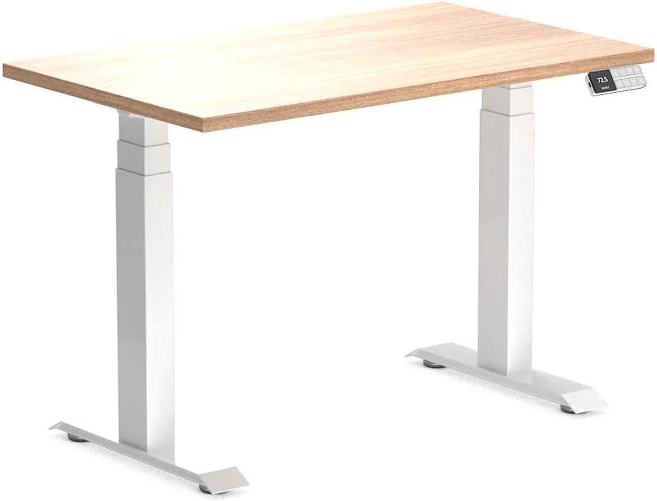 Desky Dual Mini Sit Stand Desk - Sublime Teak / 40 x 24 inches / White