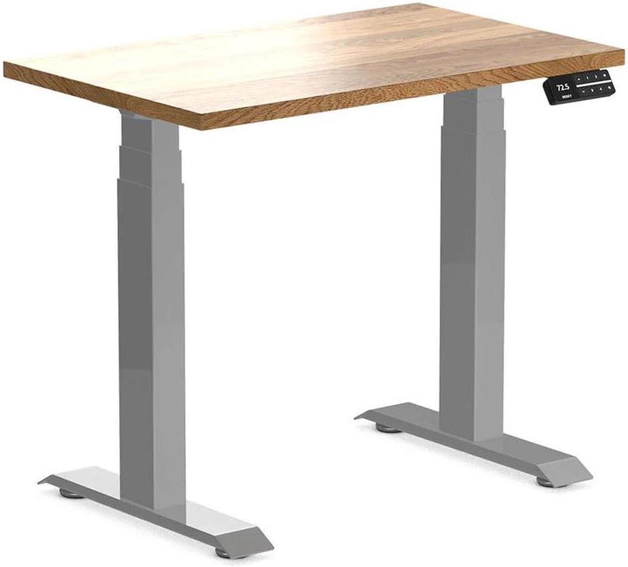 Desky Dual Mini Hardwood Sit Stand Desk - White Oak / 31.5 x 19.7 inches / Grey