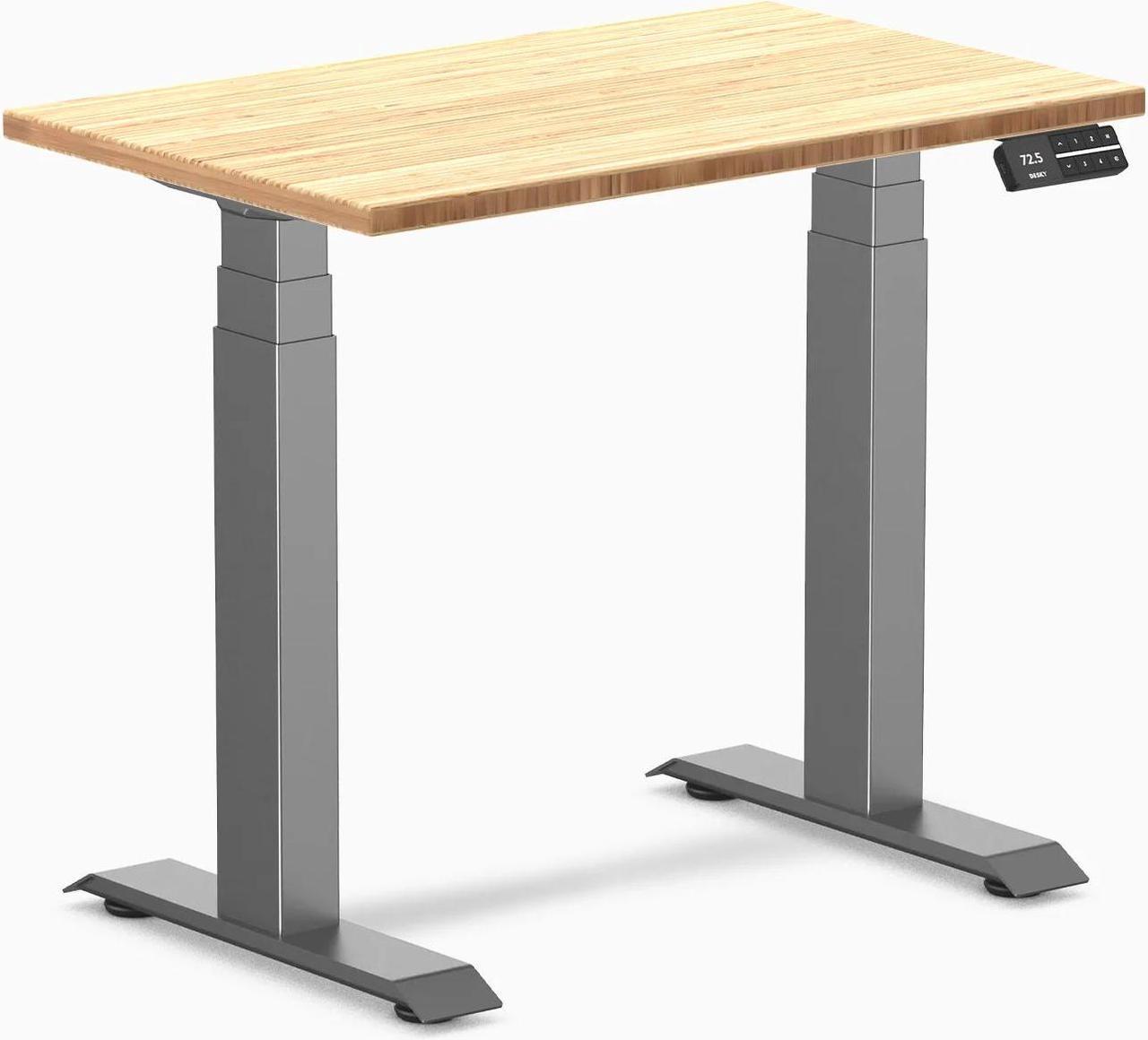 Desky Dual Mini Bamboo Sit Stand Desk - Bamboo / 31.5"x19.7" / Space Grey