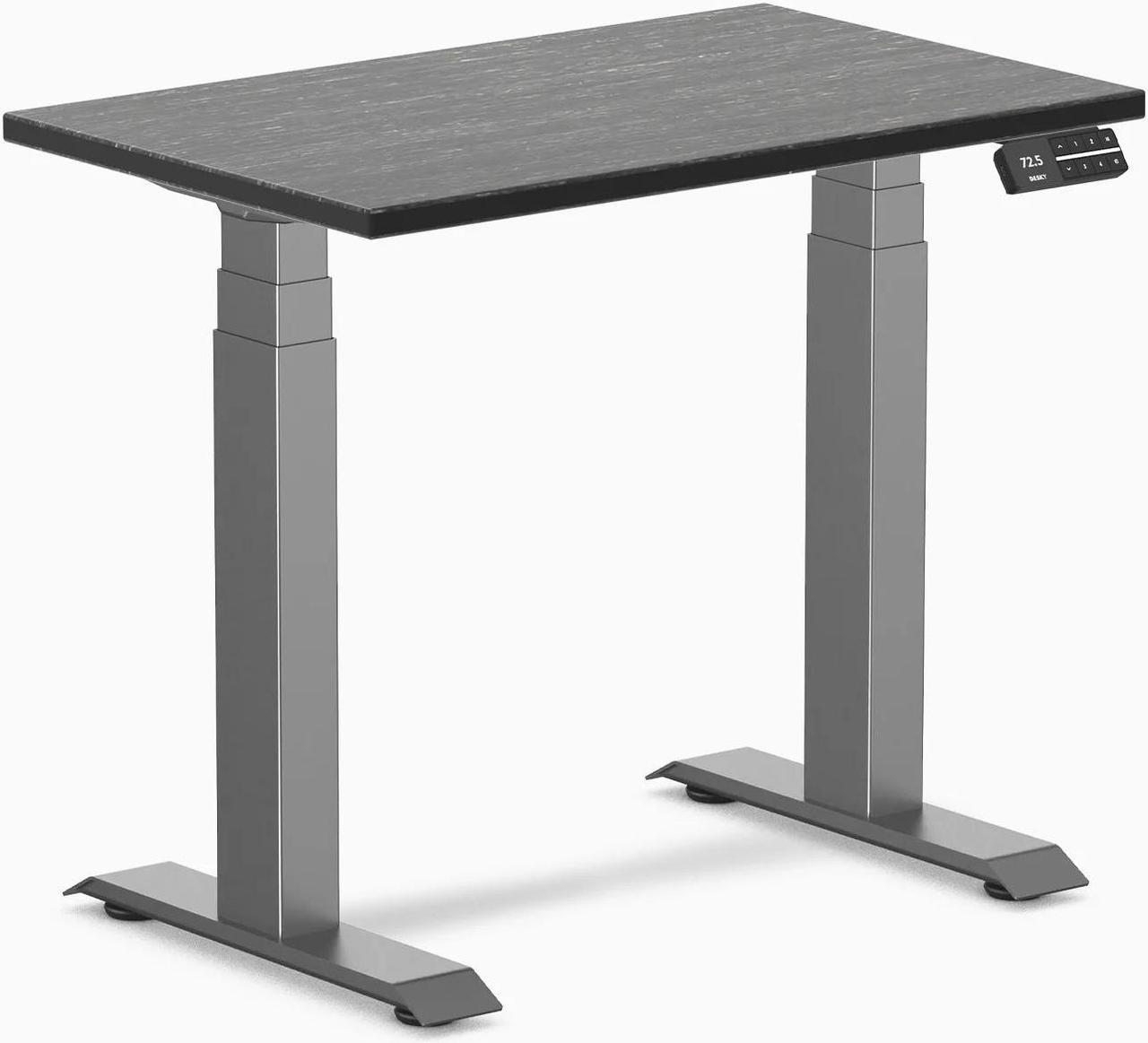 Desky Dual Mini Bamboo Sit Stand Desk - Dark Bamboo / 31.5"x19.7" / Space Grey