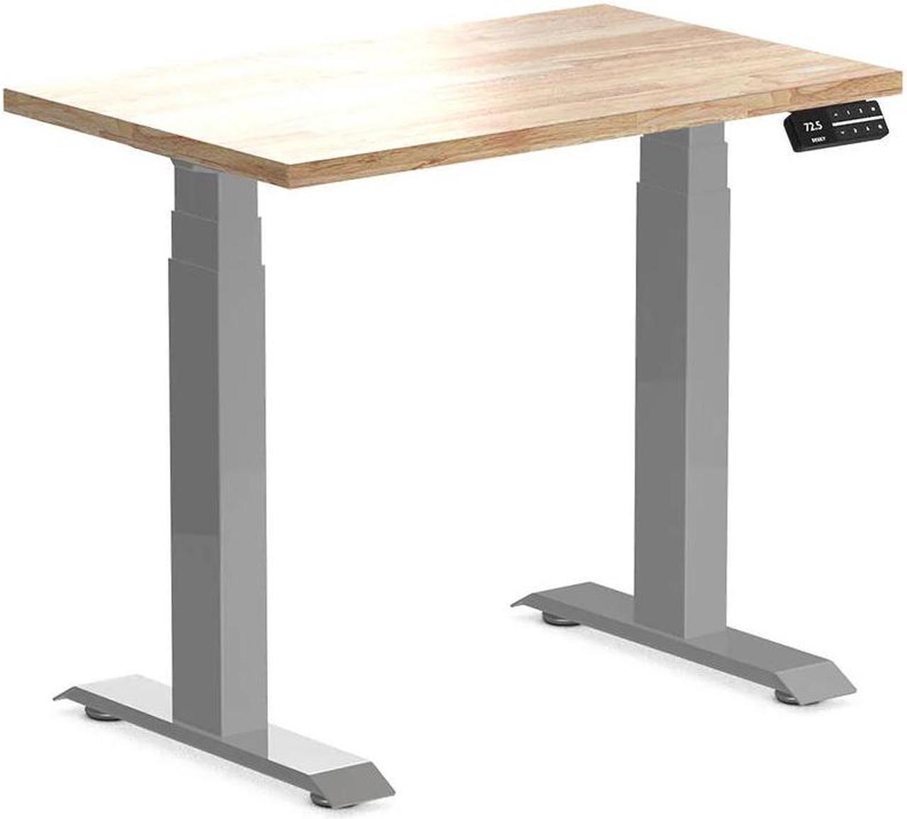 Desky Dual Mini Rubberwood Sit Stand Desk - Natural / 31.5 x 19.7 inches / Grey