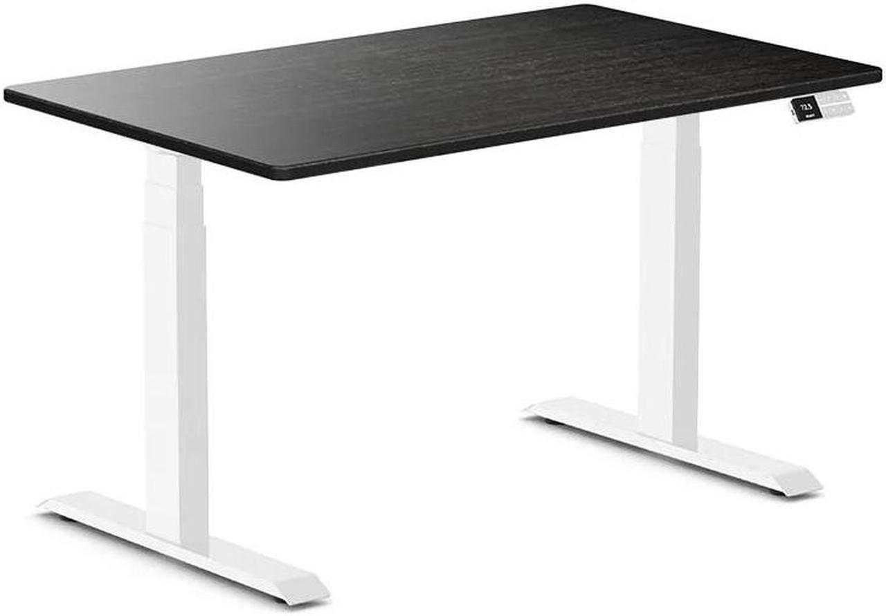 Desky Dual Bamboo Sit Stand Desk - Dark Bamboo / 48 x 30 inches / White