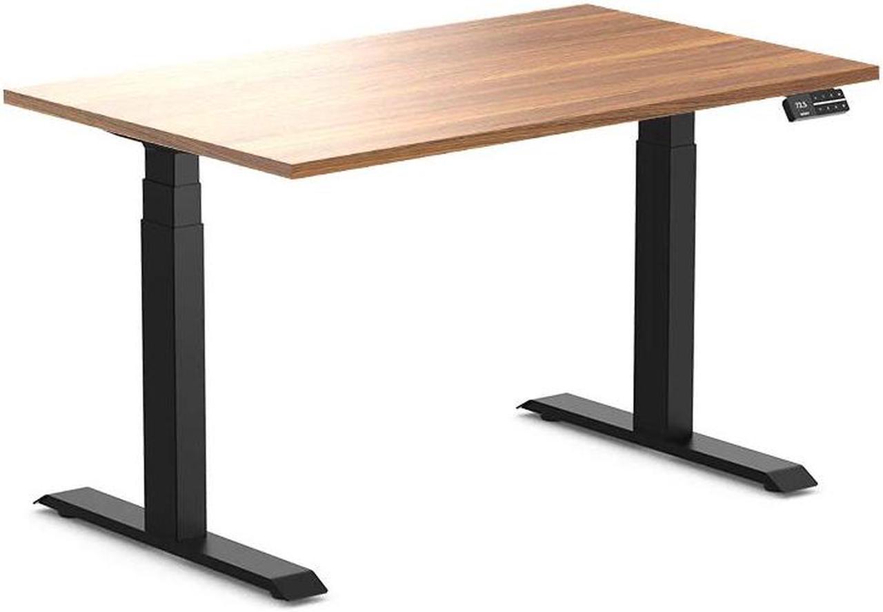 Desky Dual Laminate Sit Stand Desk - Prime Oak / 47.2 x 29.5 inches / Matte Black