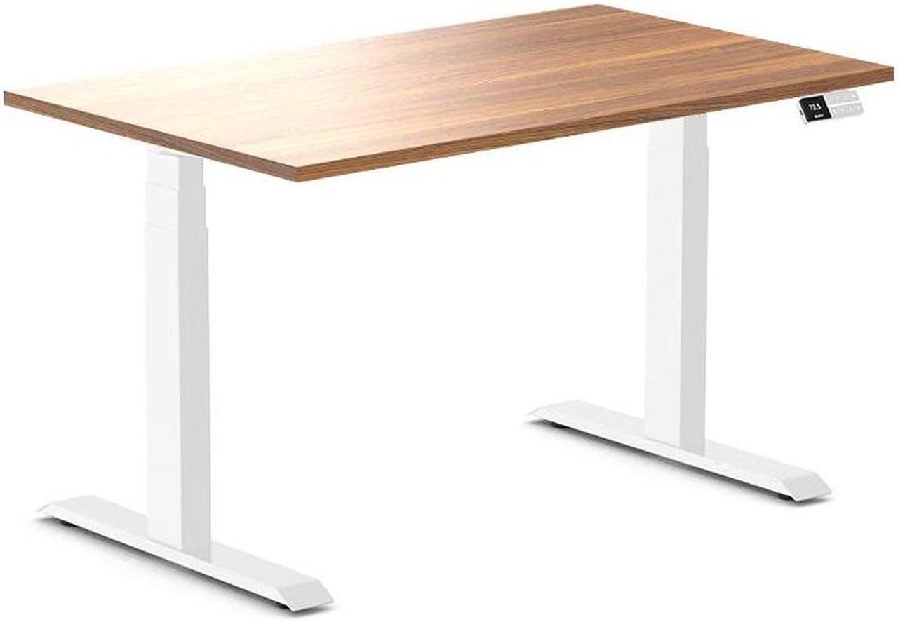 Desky Dual Laminate Sit Stand Desk - Prime Oak / 47.2 x 29.5 inches / White