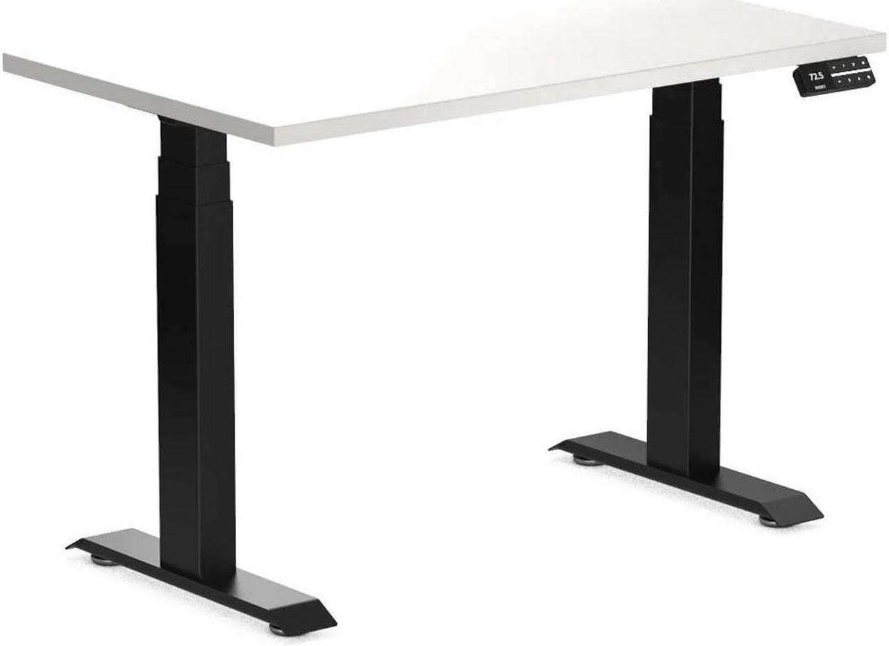 Desky Dual Mini Sit Stand Desk - White / 40 x 24 inches / Matte Black