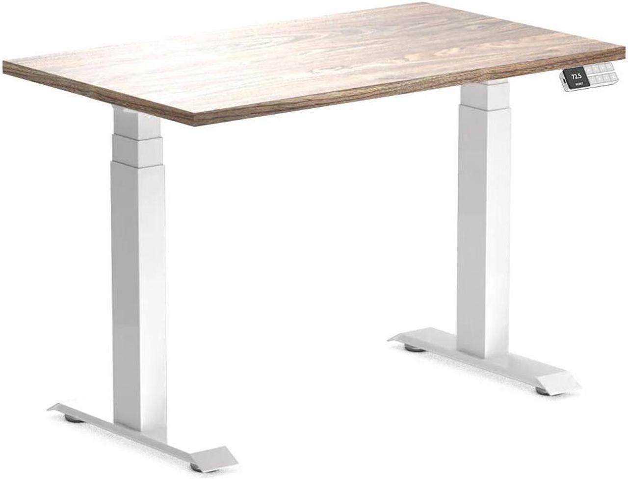 Desky Dual Mini Sit Stand Desk - Natural Walnut / 40 x 24 inches / White