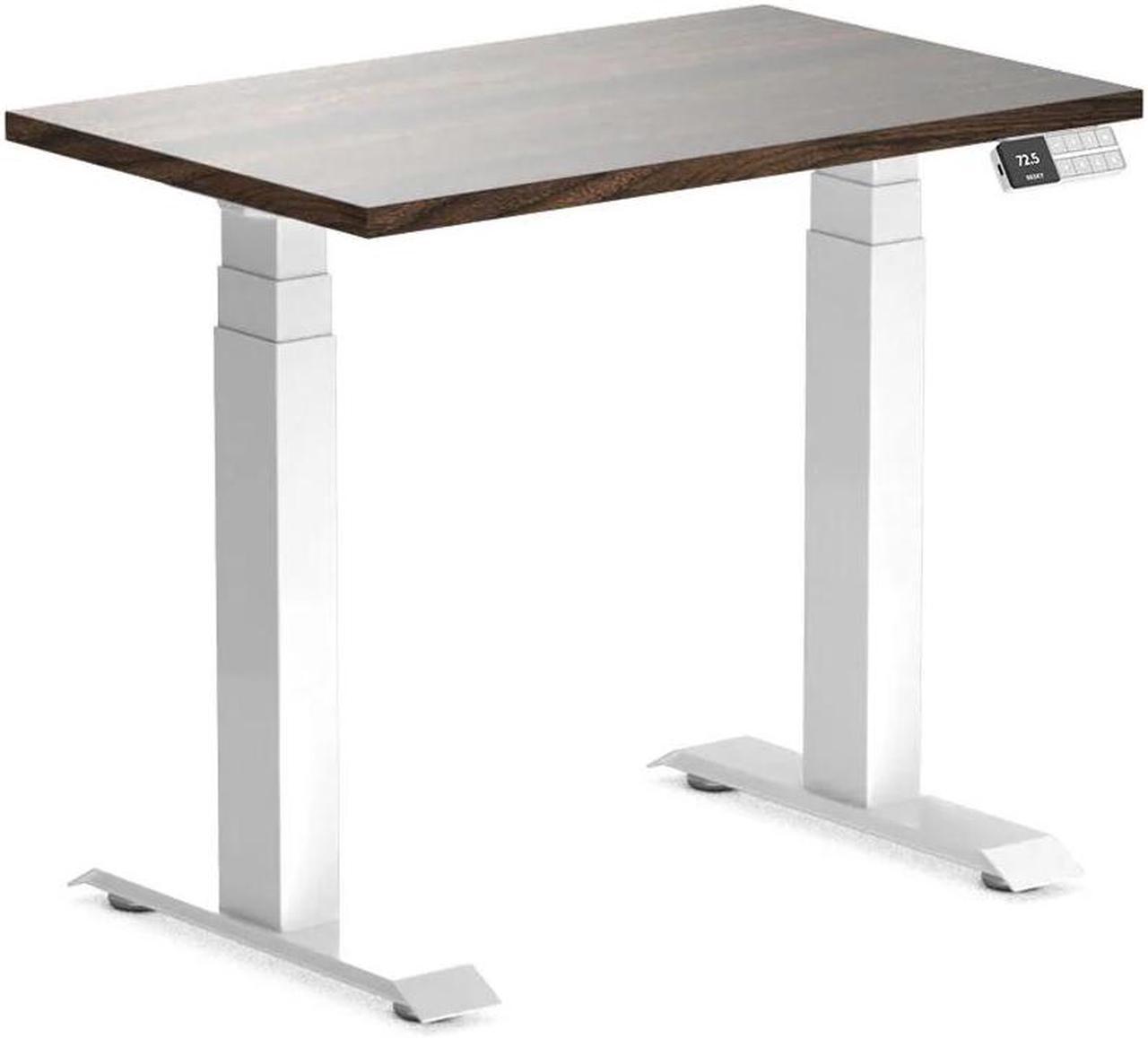 Desky Dual Mini Sit Stand Desk - Jarrah Legno / 32 x 20 inches / White