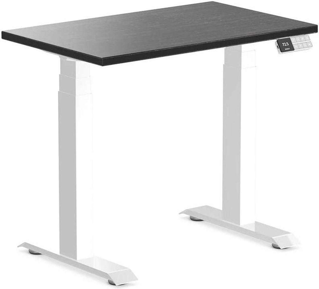 Desky Dual Mini Bamboo Sit Stand Desk - Dark Bamboo / 31.5"x19.7" / White