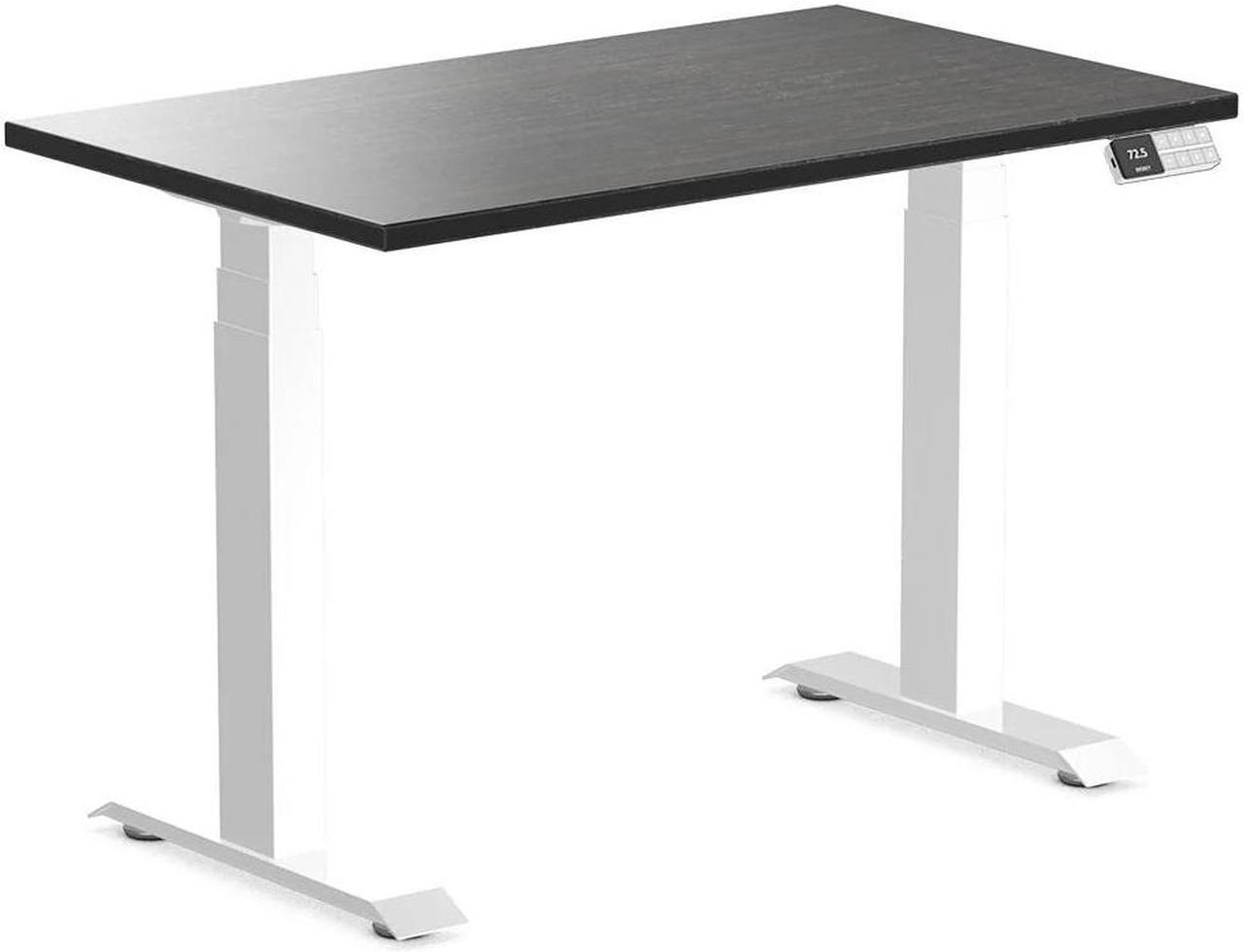 Desky Dual Mini Bamboo Sit Stand Desk - Dark Bamboo / 39.4"x23.6" / White