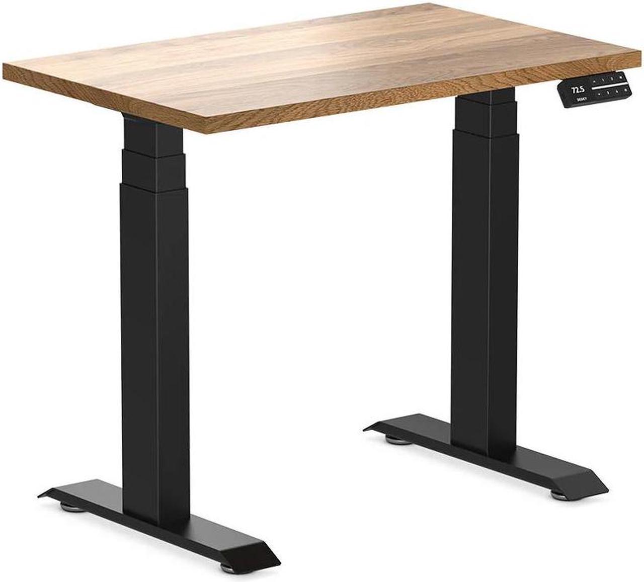 Desky Dual Mini Hardwood Sit Stand Desk - White Oak / 31.5 x 19.7 inches / Matte Black